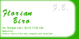 florian biro business card